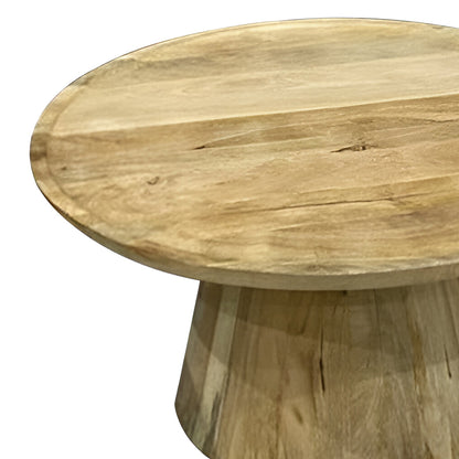 Aliki Inart coffee table natural solid mango wood D90x40cm