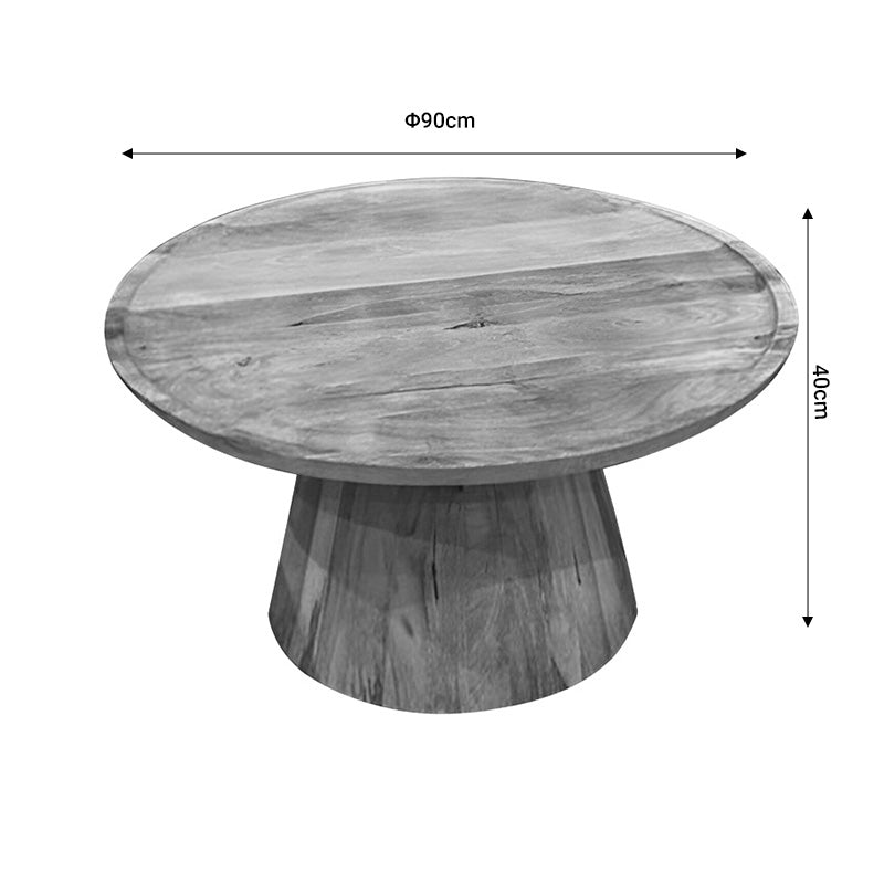 Aliki Inart coffee table natural solid mango wood D90x40cm