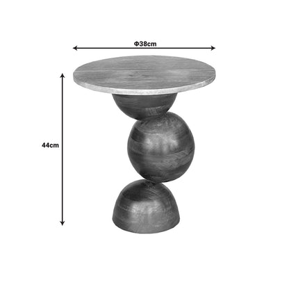 Side table Sedra Inart solid mango wood in brown color D38x44cm