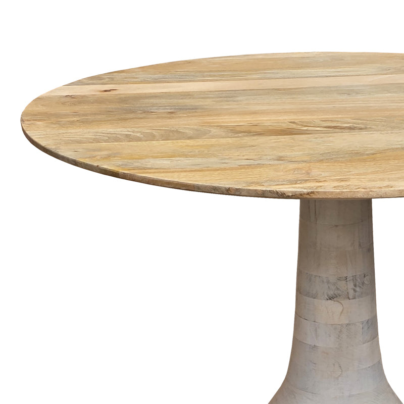 Τable Holy Inart mango wood in natural color D97x80cm