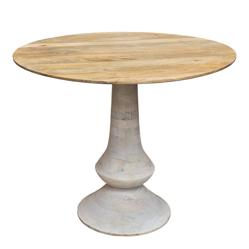 Τable Holy Inart mango wood in natural color D97x80cm