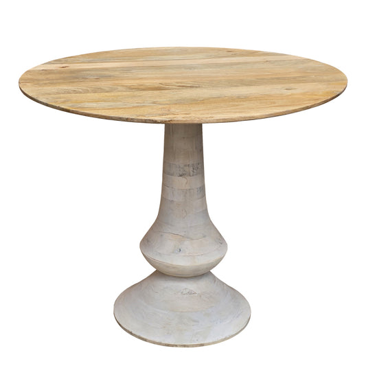 Τable Holy Inart mango wood in natural color D97x80cm