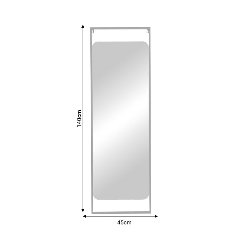 Mirror Piza Inart white iron glass 45x2x140cm