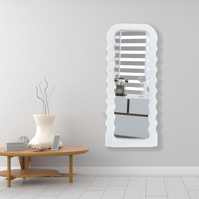 Mirror Maraya Inart white PP 46x3.2x110cm