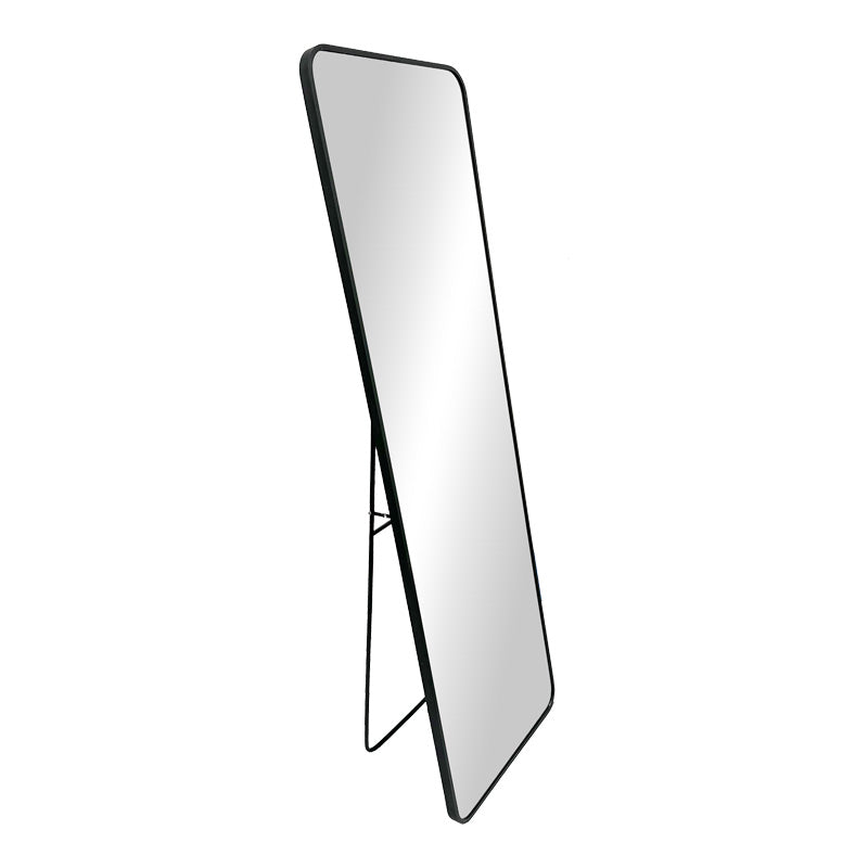 Floor mirror Jayrens aluminum in silver-black 50x40x160cm
