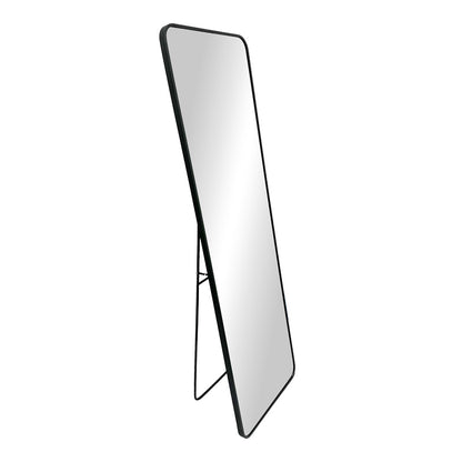 Floor mirror Jayrens aluminum in silver-black 50x40x160cm