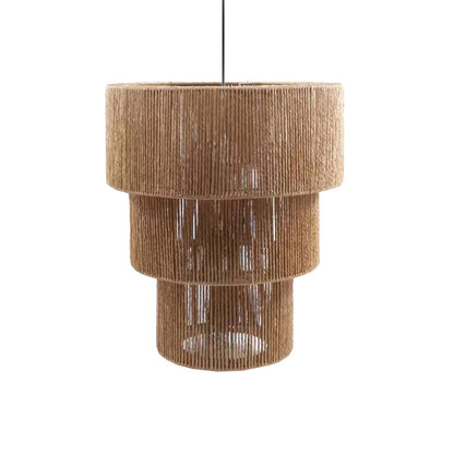 Ceiling light Populy Inart E27 brown paper rope D44x186cm