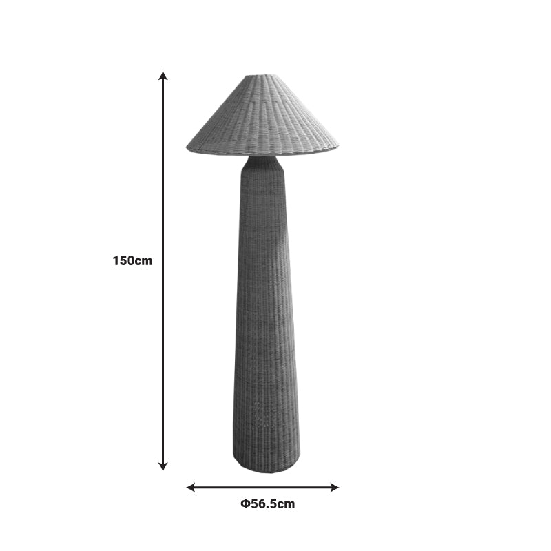 Floor lamp Mesulus Inart E27 natural rattan D56.5x150cm