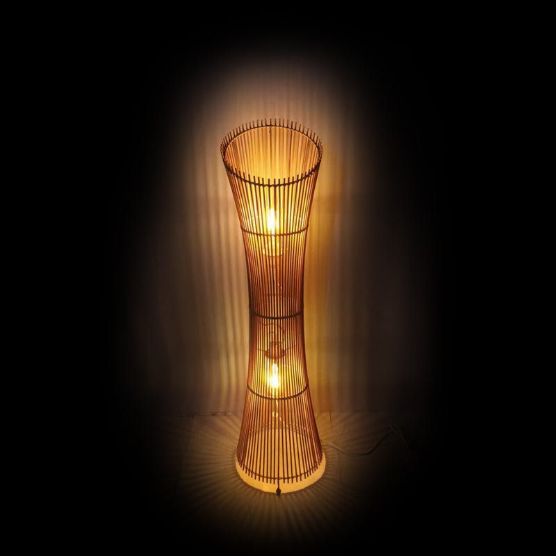 Floor lamp Gion Inart E27 bamboo in natural color D29.5x118cm