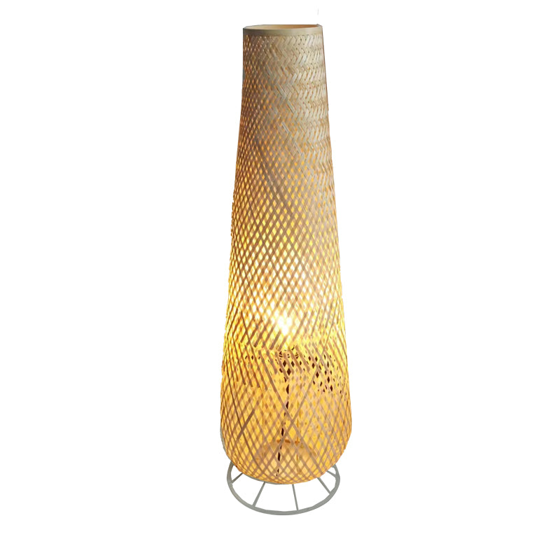Floor lamp Solian Inart E27 bamboo in natural color D27x96cm
