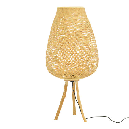 Floor lamp Vazel Inart E27 bamboo in natural color D46χ94cm