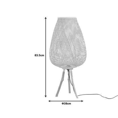 Floor lamp Vazel Inart E27 bamboo in natural color D38χ83.5cm