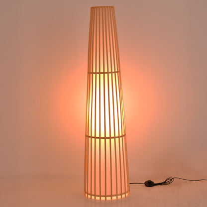Floor lamp Nanto Inart E27 bamboo in natural color D29χ120cm