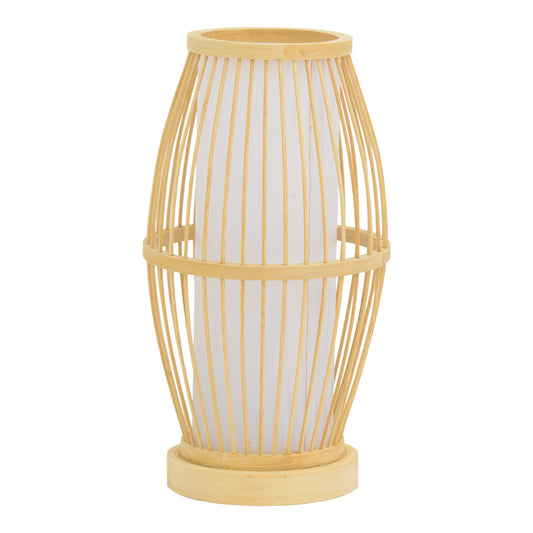 Table lamp Werek Inart E27 bamboo in natural color D18χ33cm