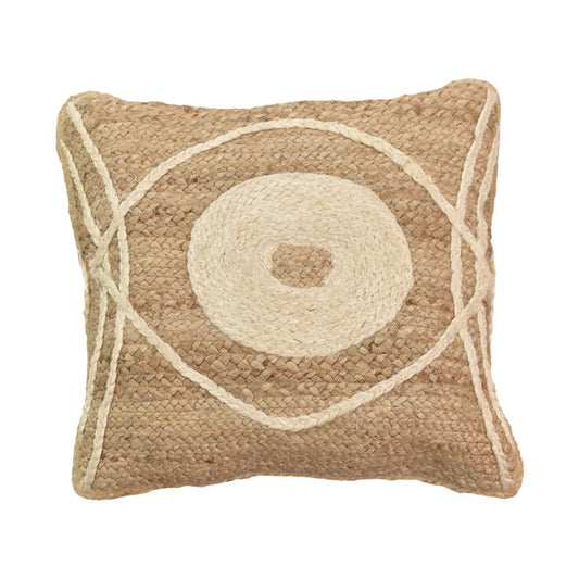 Pillow Foliens Inart natural-ecru 100% jute 45x45x2.5cm