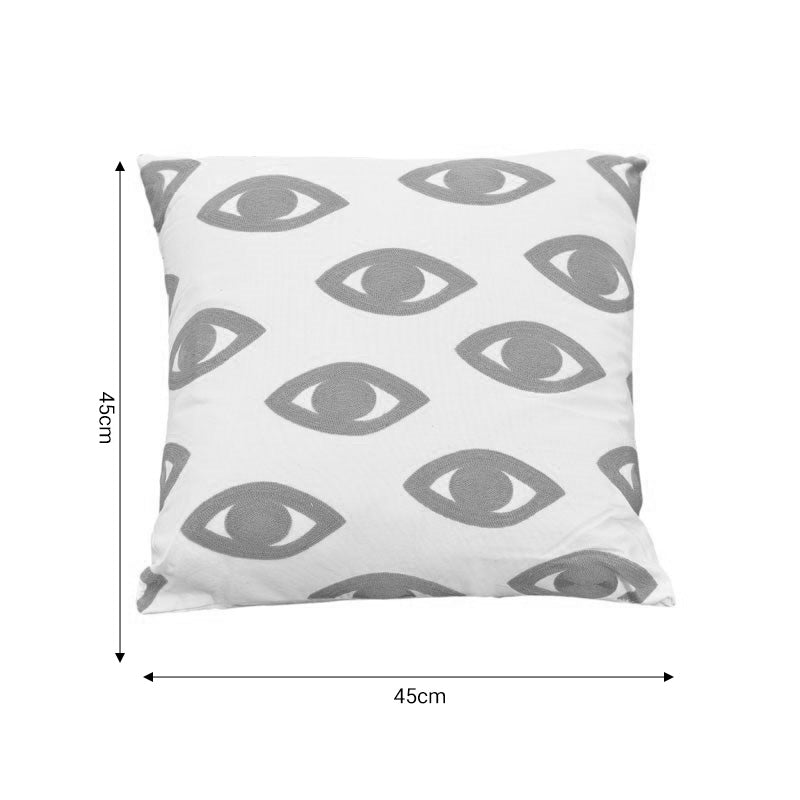 Pillow Eyes Inart natural-white 45x45x2.5cm