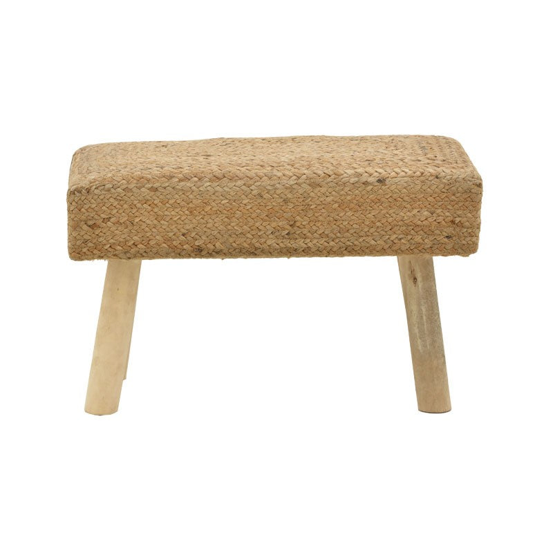 Stool Iolion Inart natural wood-jute 60x30x40cm