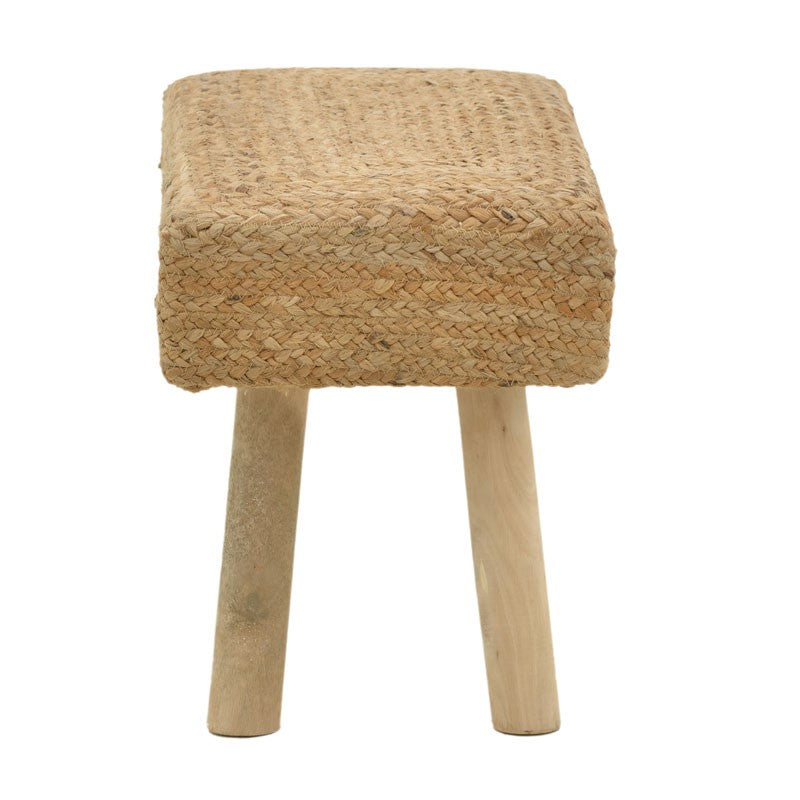 Stool Iolion Inart natural wood-jute 60x30x40cm