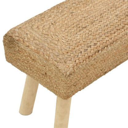 Stool Iolion Inart natural wood-jute 60x30x40cm