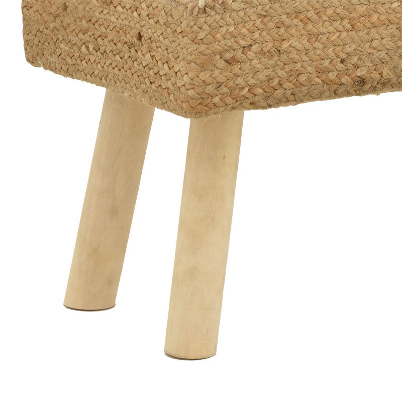 Stool Iolion Inart natural wood-jute 60x30x40cm