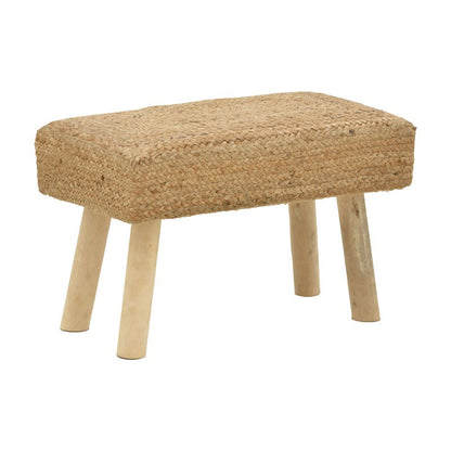 Stool Iolion Inart natural wood-jute 60x30x40cm