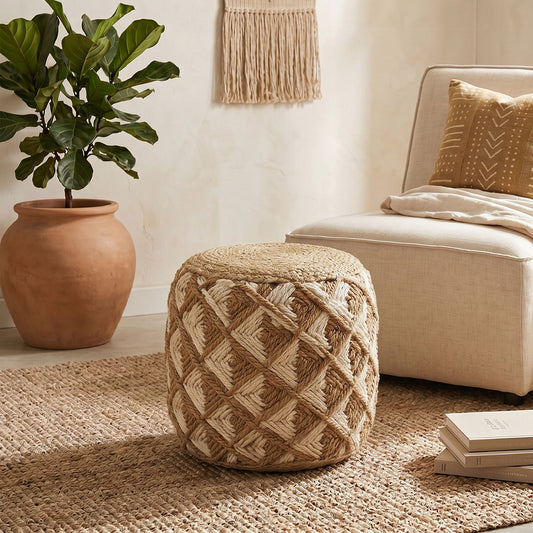 Stool Yton Inart beige 100% jute 40x40x40cm
