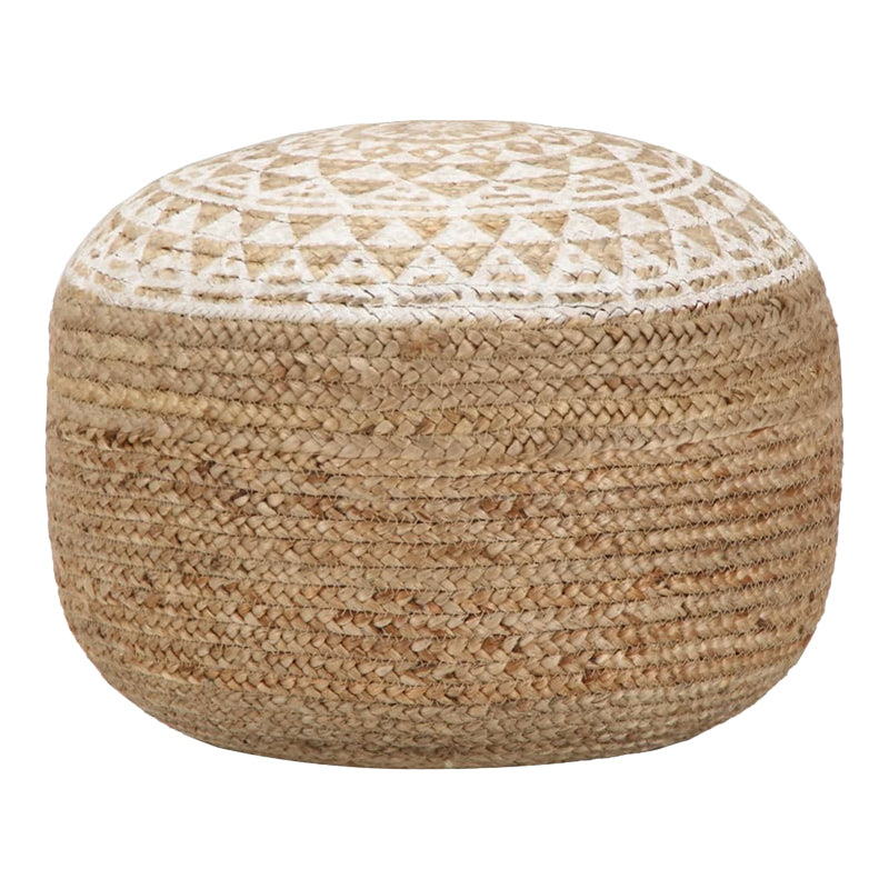 Noca Inart jute stool in natural shade D40x30cm