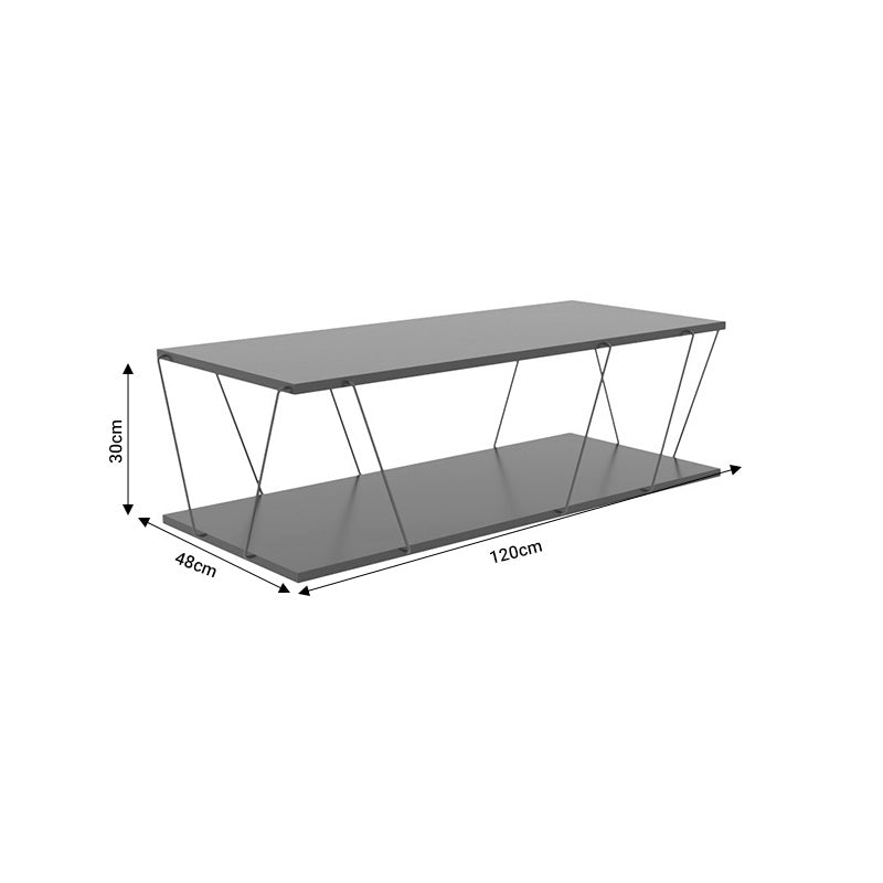 Coffee table Tars pakoworld grey-black 120z48z30cm