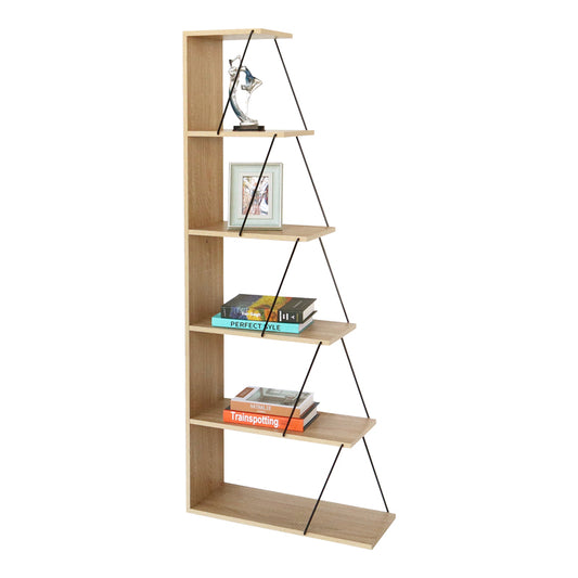 Bookcase Tars pakoworld oak-black 60x24x146.5cm