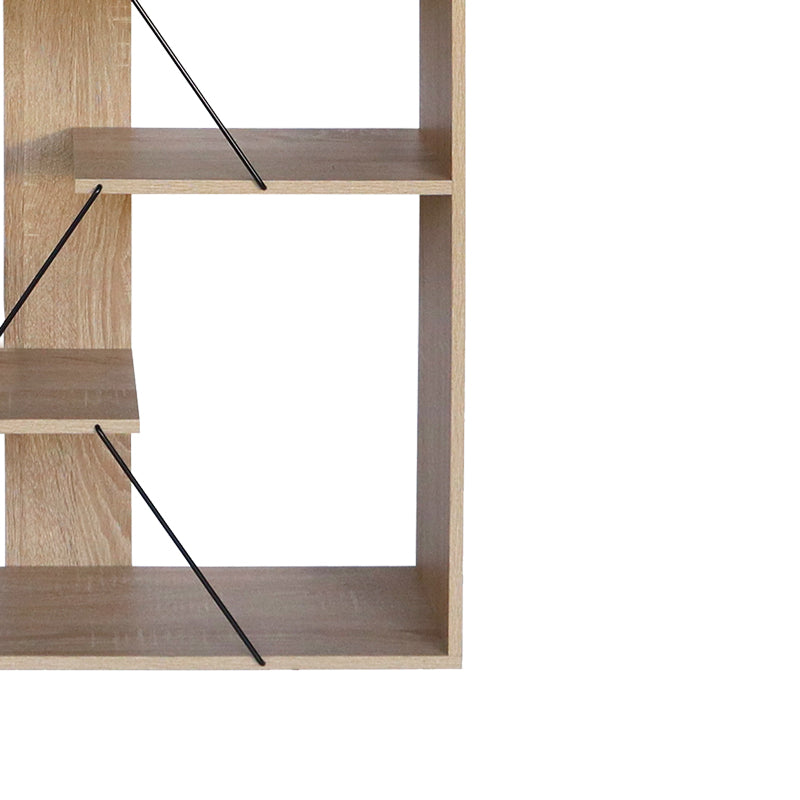 Bookcase Tars pakoworld oak-black 84x25.5x154.5cm