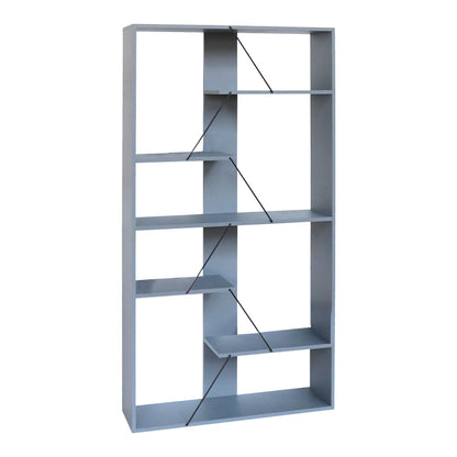 Bookcase Tars pakoworld grey-black 84x25.5x154.5cm