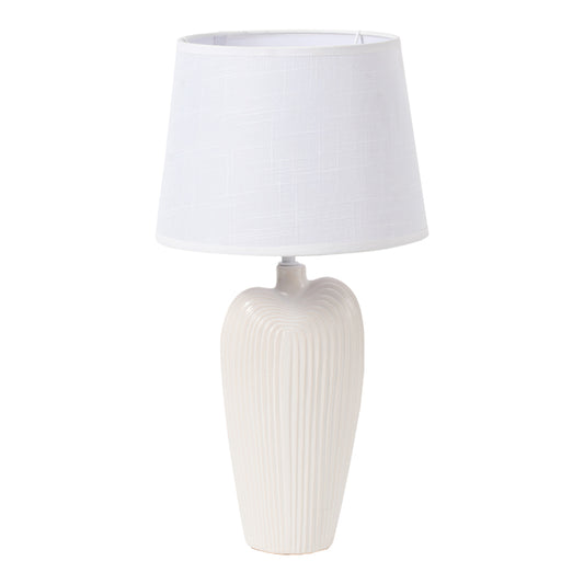 Table lamp Slein Inart E27 white-beige ceramic-metal D30x54.5cm