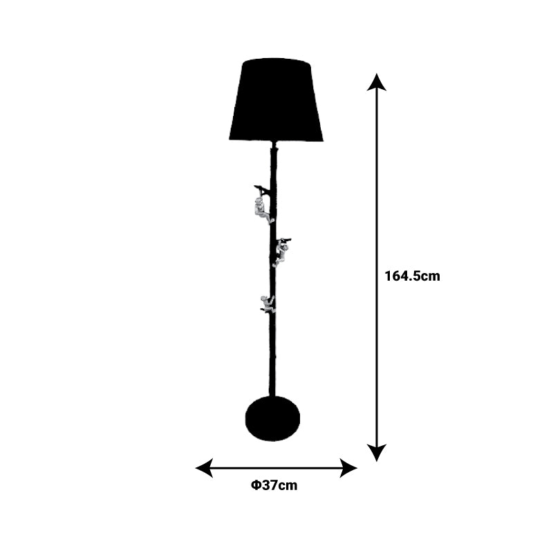 Floor  lamp Zacro Inart E27 black-gold metal D37x164.5cm