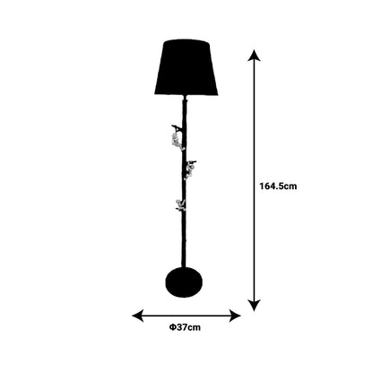 Floor  lamp Zacro Inart E27 black-gold metal D37x164.5cm