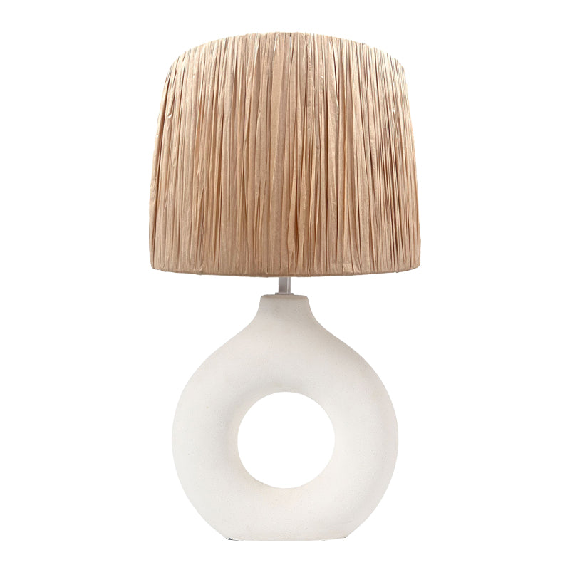 Table lamp Holi Inart E27 white-natural ceramic-metal D28x47cm