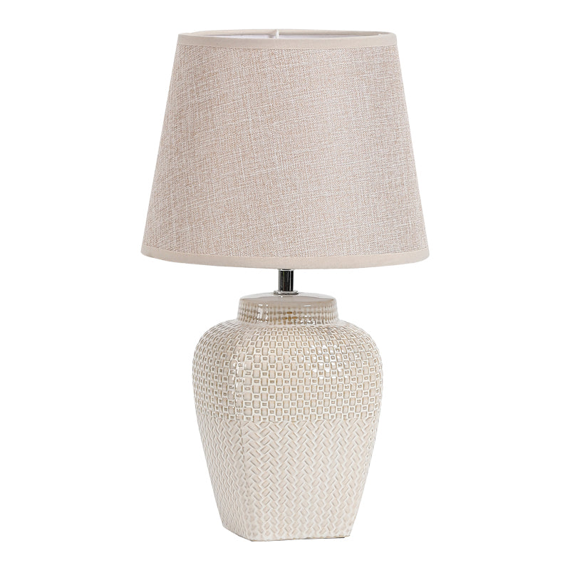 Table lamp Elntin Inart E27 beige ceramic-metal D22x39cm