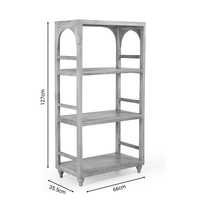 Novel Inart bookcase solid acacia wood 66x35.5x127cm