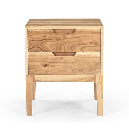 Snooze Inart bedside table solid acacia wood 43x35.5x51cm