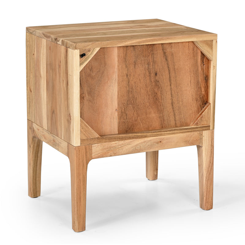 Snooze Inart bedside table solid acacia wood 43x35.5x51cm