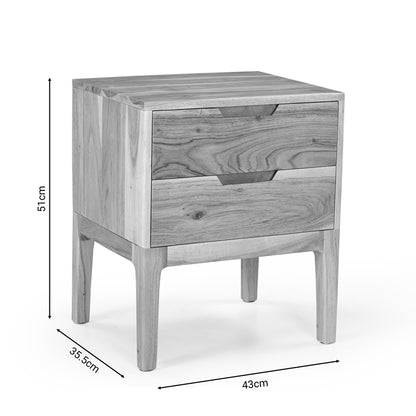 Snooze Inart bedside table solid acacia wood 43x35.5x51cm