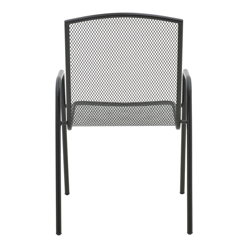 Armchair Pomedon pakoworld stackable black metal 56x64x87cm