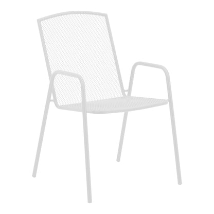Armchair Pomedon pakoworld stackable white metal 56x64x87cm