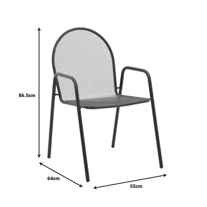 Tarete pakoworld stackable armchair black metal 55x64x86.5cm