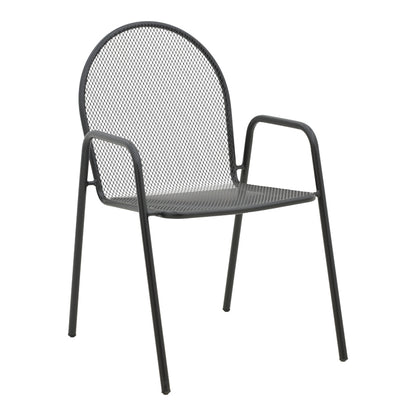 Tarete pakoworld stackable armchair black metal 55x64x86.5cm