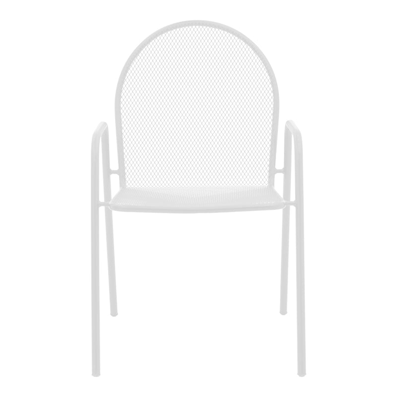 Tarete pakoworld stackable armchair white metal 55x64x86.5cm