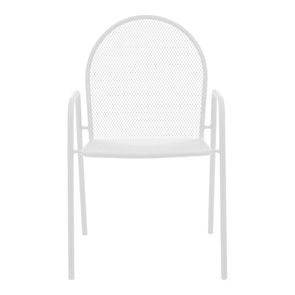 Tarete pakoworld stackable armchair white metal 55x64x86.5cm