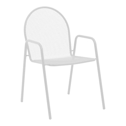 Tarete pakoworld stackable armchair white metal 55x64x86.5cm