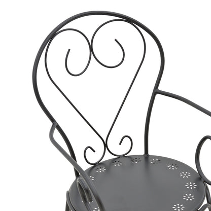 Monasty pakoworld stackable armchair black metal 49x55x90cm