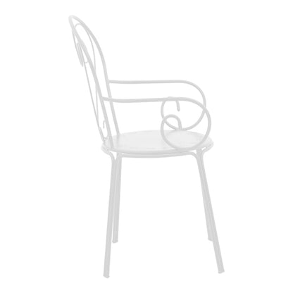 Monasty pakoworld stackable armchair white metal 49x55x90cm