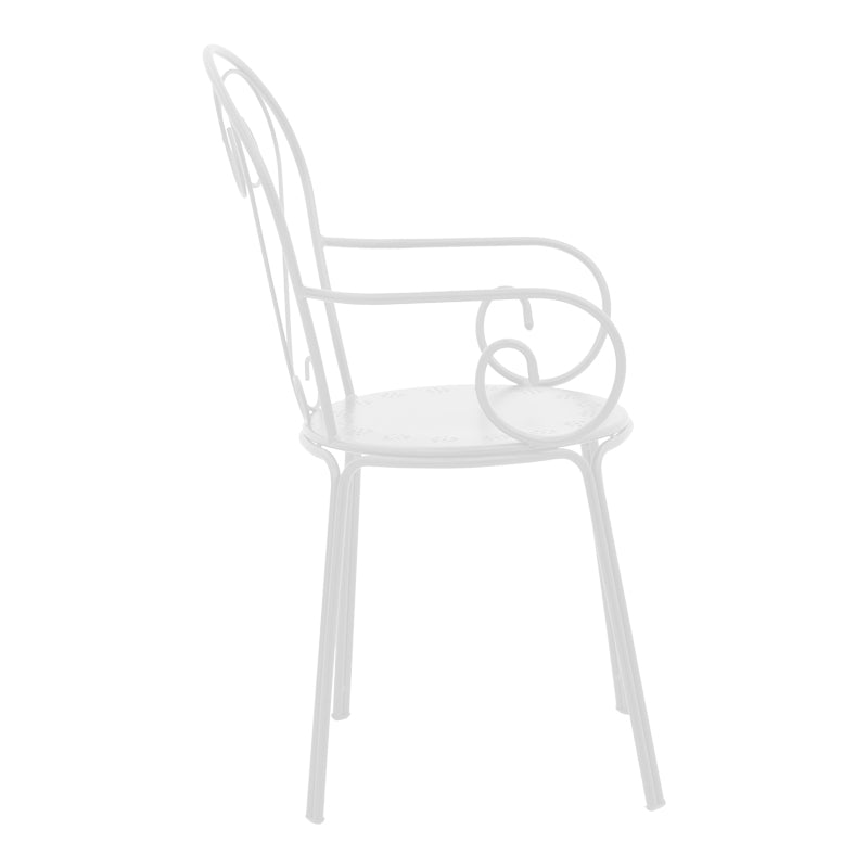 Monasty pakoworld stackable armchair white metal 49x55x90cm